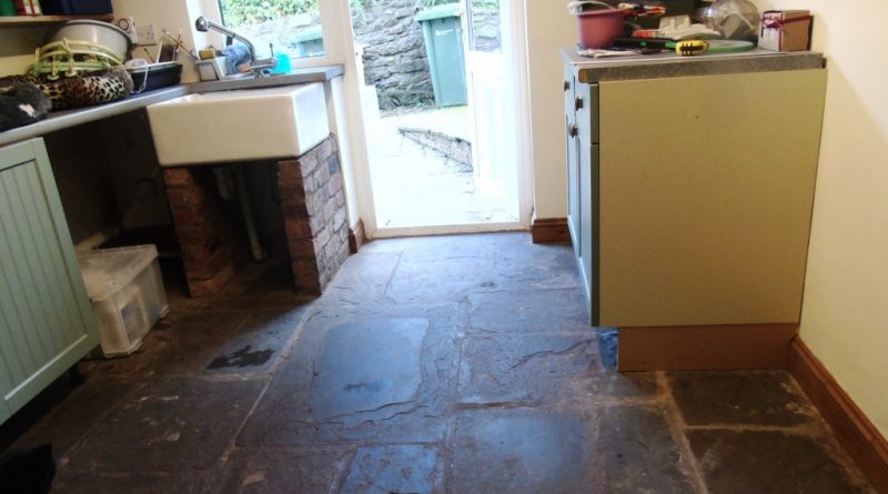 Restoring Salvaged Flagstone Flooring In A Gloucestershire Kitchen