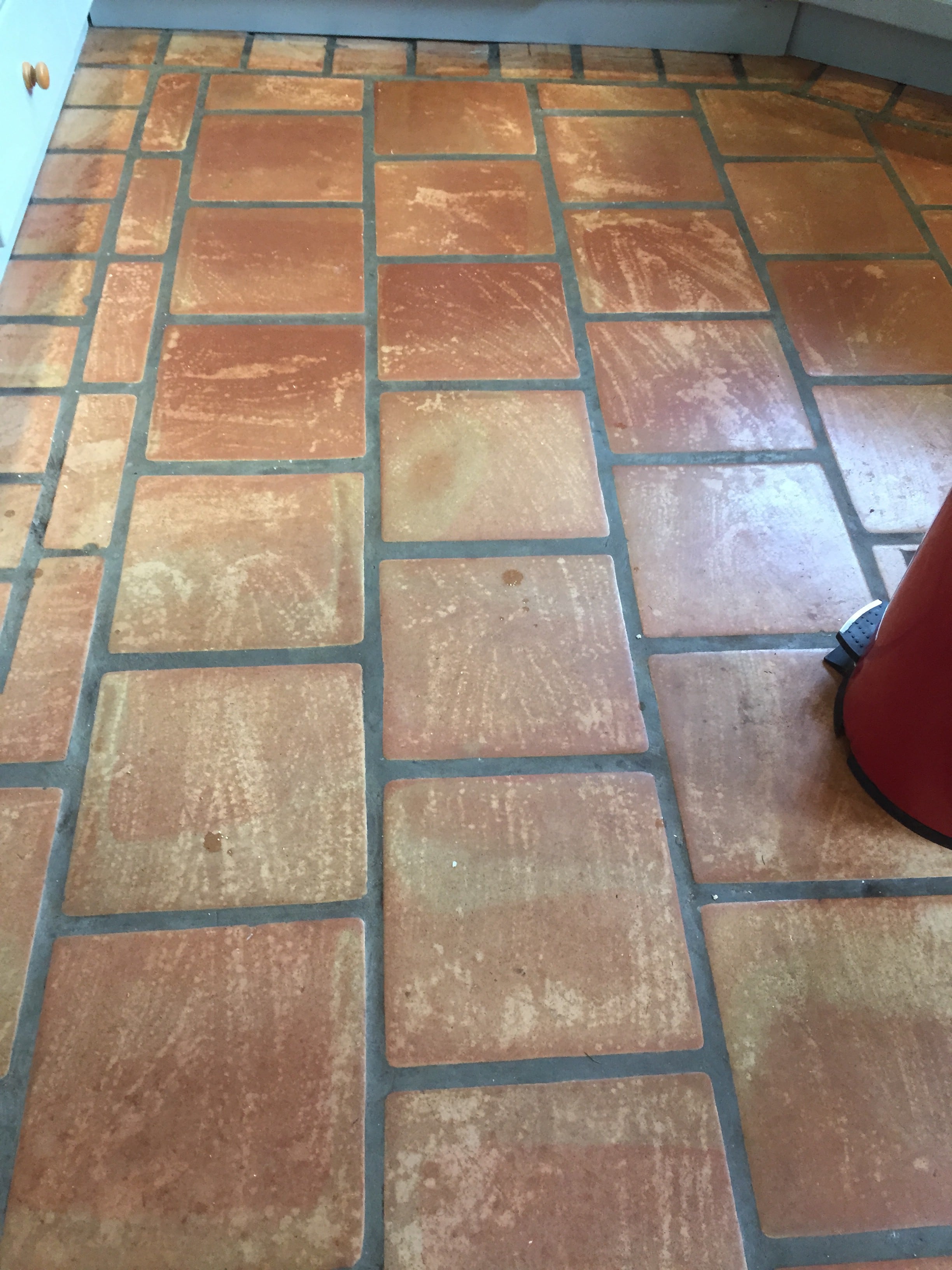Bleach Damaged Sealer Replaced on a Terracotta Tiled Floor in Somerset