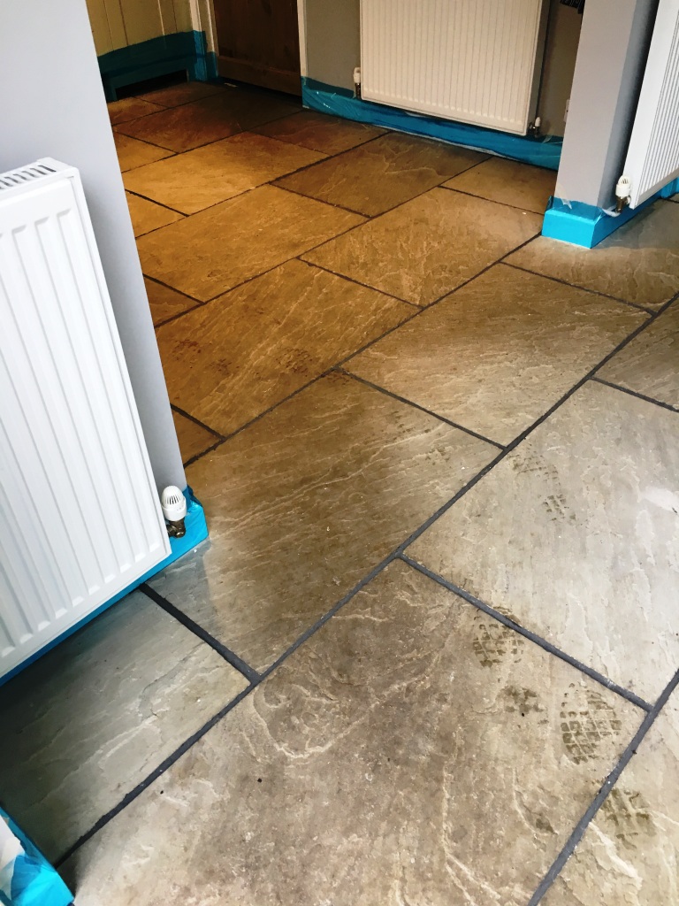 Renovating an Unsealed Flagstone Kitchen Floor in East Sussex Tiling