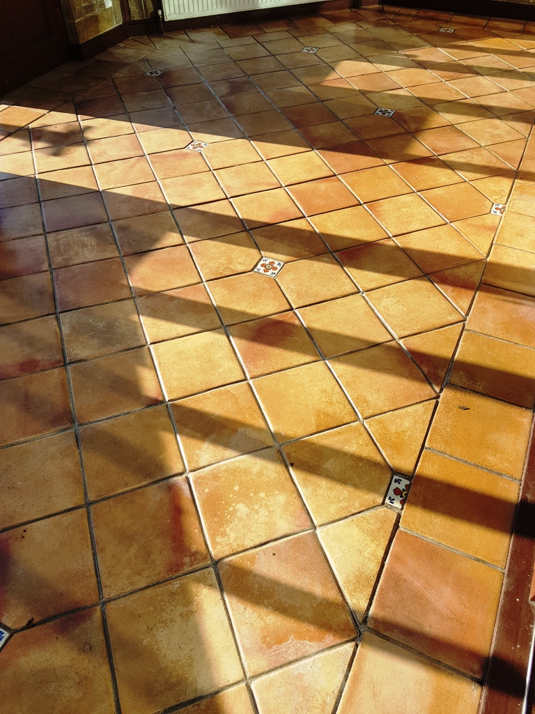 Removing Layers of Wax from a Terracotta Tiled floor in Derbyshire