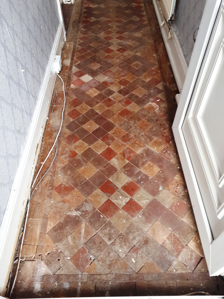 Old Tiled Hallway Restored at Victorian House in Erdington, Birmingham