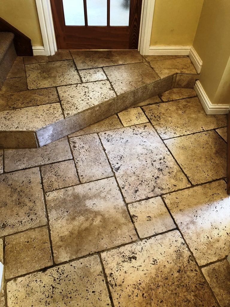 Pitted Limestone Floor Deep Cleaned and Sealed in Warboys Tiling Tips