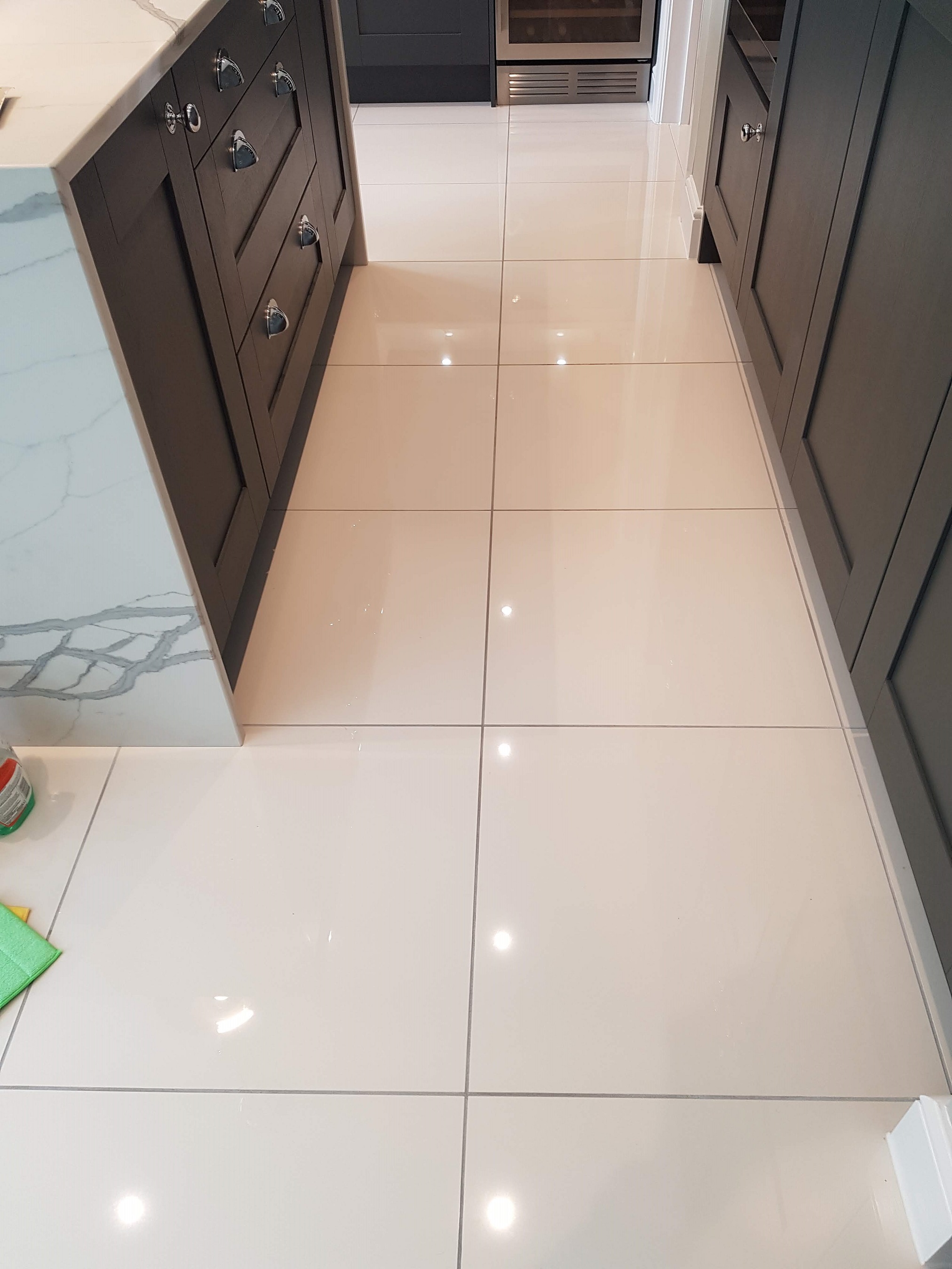 Changing Grout Colour Used On New Porcelain Tile Installation In