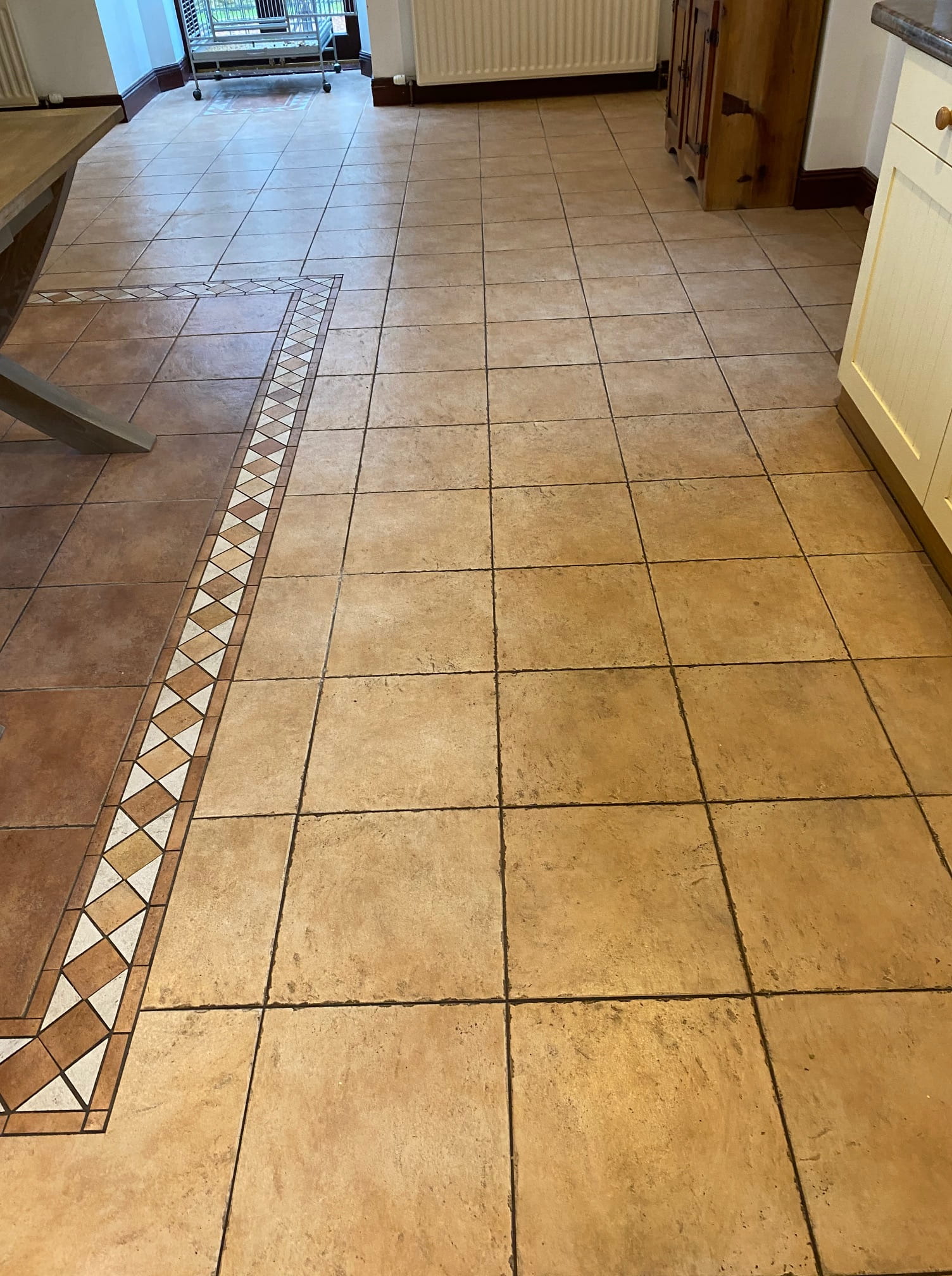 Deep Cleaning Textured Ceramic Kitchen Floor Tiles in Keswick Tiling