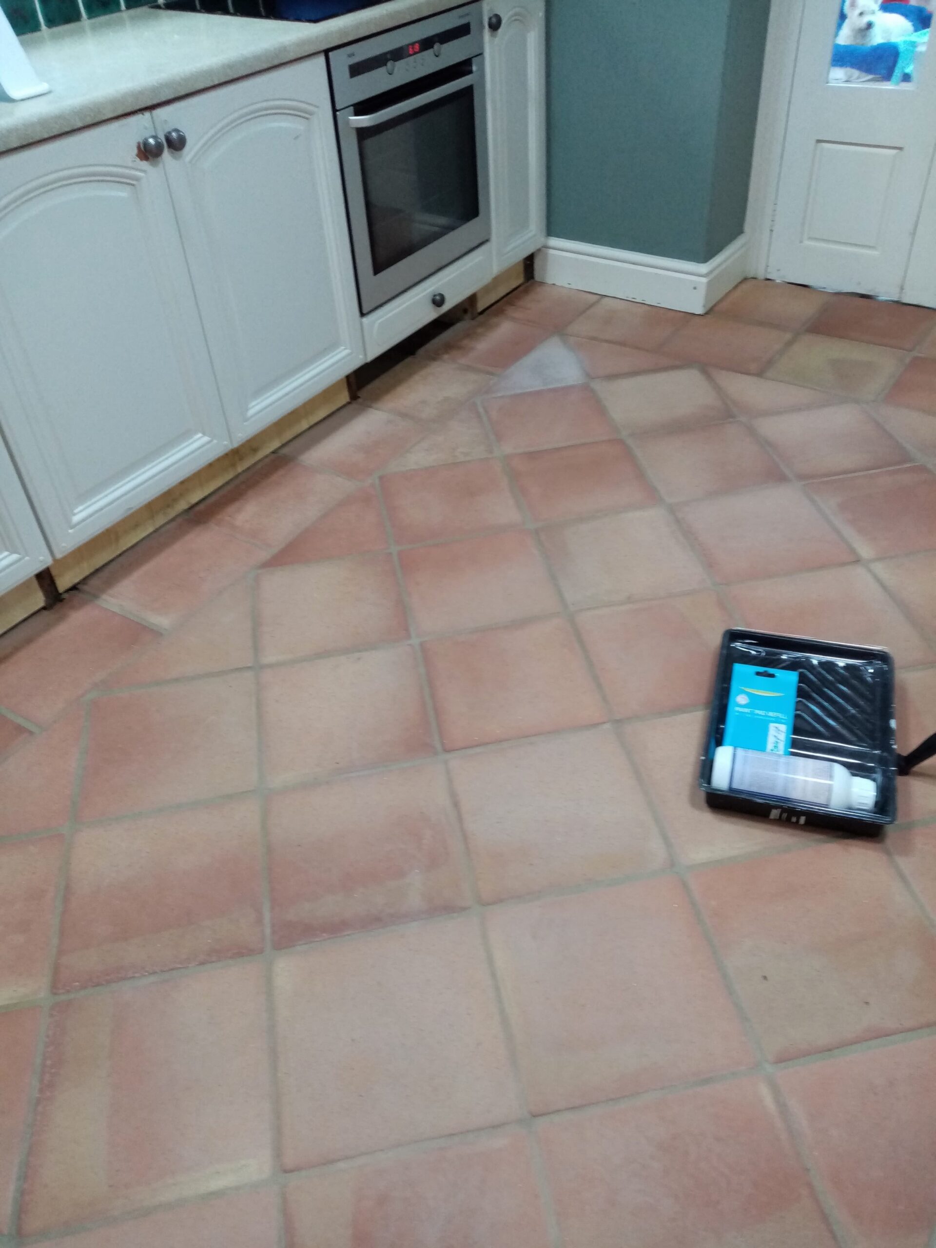 Renovating a Flood Damaged Terracotta Tiled Kitchen Floor in Gloucester
